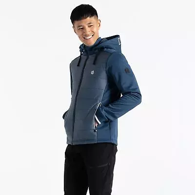 Buy Dare2b Mens Shield Hybrid Jacket Quilted Baffle Stretch Softshell Hooded • 54.22£