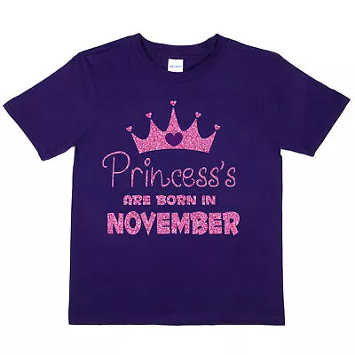 Buy Birthday Girls T-shirt Princess's Born In November  Funny Birthday Present Gift  • 7.99£