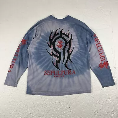 Buy Vintage 90’s Single Stitch Sepultura Long Sleeve T Shirt Tie Dye XL Purple • 190£