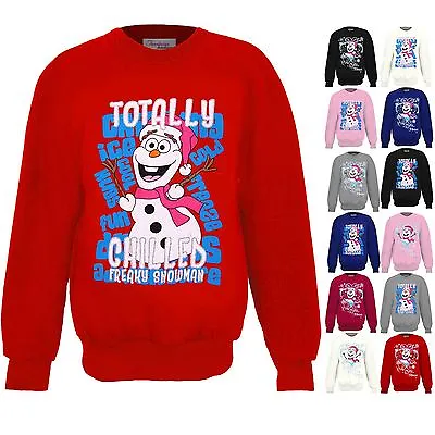 Buy Girls XMAS Festive Christmas Snowman Olaf Frozen Children's Fleece Lined Jumper • 7.99£