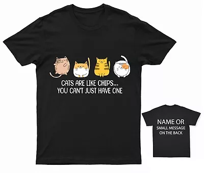 Buy Cats Are Like Chips Funny Cat Lovers T-Shirt Multiple Cats Humor Tee Custom • 14.95£
