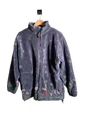 Buy Galloway Fleece Jacket Womens Size M Floral All Over Print Full Zip Long Sleeve • 28.99£
