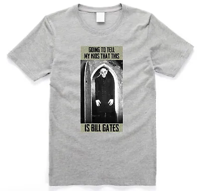 Buy Going To Tell My Kids - Bill Gates Nosferatu Halloween Meme T Shirt Grey • 19.49£