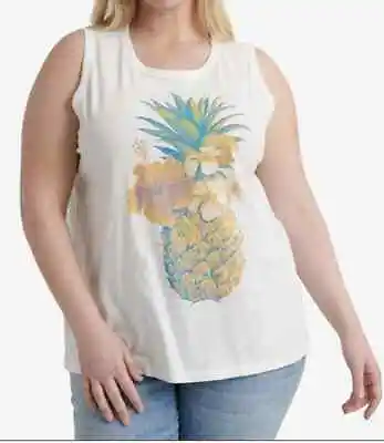Buy Women's Plus Lucky Brand T Shirt Pineapple Print Tank Top 3X • 13.22£