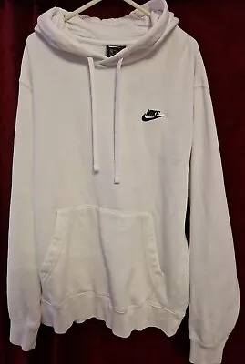 Buy Nike White Pullover Hoodie Size Medium Mens Front Through Pocket • 19.99£