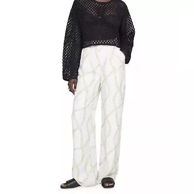 Buy NWT Anine Bing Carrie Chain Link Wide Leg Pants Size 38/6 • 189£