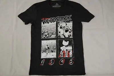 Buy Woodstock Festival 1969 Crowd Band Poster Grey T Shirt New Official Rare Csny  • 7.99£