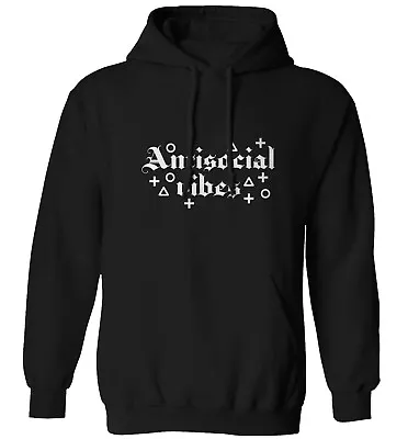 Buy Anti Social Vibes, Hoodie / Sweater Funny Rude Sarcastic Loaner Offensive 7202 • 25.95£