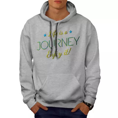 Buy Wellcoda Life Journey Mens Hoodie, Motivation Casual Hooded Sweatshirt • 25.99£