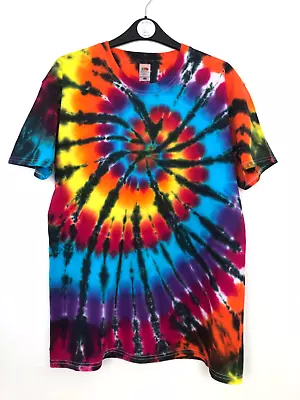 Buy Unisex Hand Dyed Spiral Tie Dye T Shirt Festival Beach Summer Unique UK New L • 15£