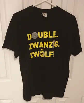 Buy Borussia Dortmund  Double Zwanzig Zwolf!  T-shirt Black Yellow Size Men's Medium • 9.29£
