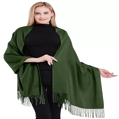 Buy Dark Green 100% Cashmere Shawl Pashmina Scarf Wrap Stole Hand Made In Nepal NEW • 99.99£