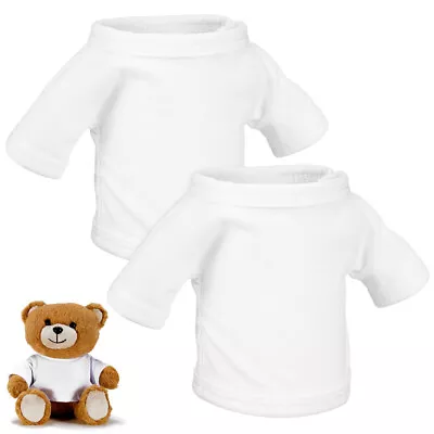 Buy COHEALI 2pcs White Bear Clothes Sublimation Blank Bear Shirt Doll T-Shirts • 9.95£