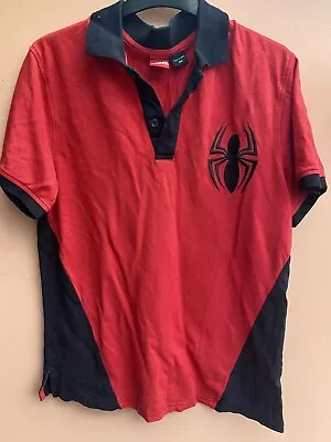 Buy Mens Marvel Spiderman Polo Shirt Red Black Size Small • 22.99£