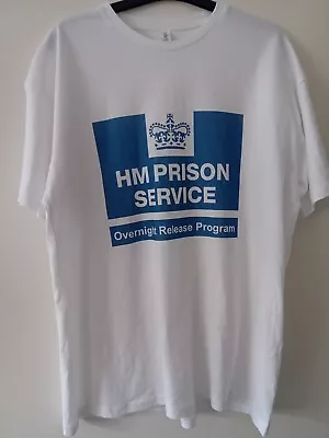 Buy Hm Prison T-shirt - Overnight Release Programme - White, Size Large - New • 10.95£
