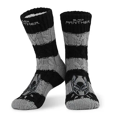 Buy Marvel Fluffy Socks, Mens Slipper Socks, Black Panther Knitted Socks • 14.99£