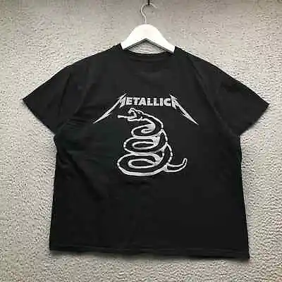 Buy Metallica Black Album Snake Music T-Shirt Women's Medium M Short Sleeve Black • 14.46£