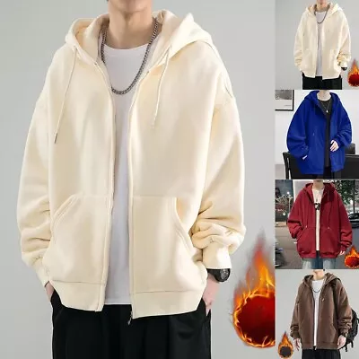 Buy Fashionable Men's Fleece Hoodie Coat In Multiple Colors Plus Size Available • 27.92£