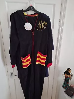 Buy Harry Potter Fleece Hooded All In One Pyjamas Adult, Unisex Gifts New Uk Large • 15.99£