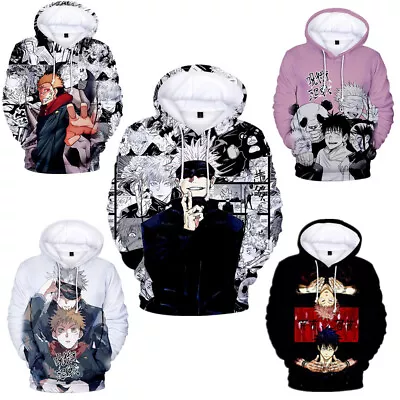 Buy Jujutsu Kaisen 3D Print Hooded Pullover Hoodie Cosplay Anime Men Women Clothing • 23.75£