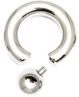 Buy Heavy Large Gauge Steel Bcr Screw In Ball Closure Rings Pa Ear Nipple 4mm - 15mm • 12.60£