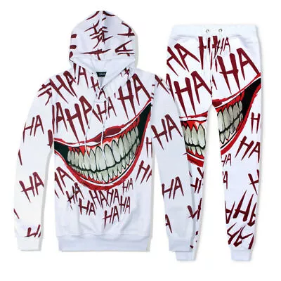 Buy Clown The Joker 3D Print Hoodie Sweatshirt Pants Women Men Tracksuit Cosplay New • 25.30£