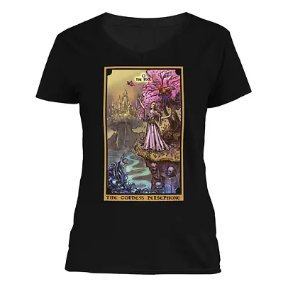 Buy The Goddess Persephone The Fool Tarot Card V-Neck Greek Mythology Witch Shirt • 33.73£