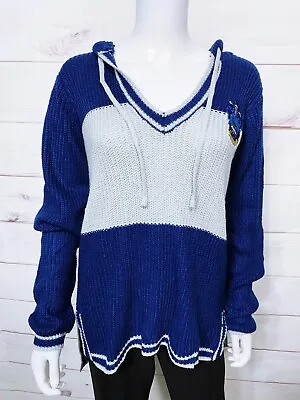 Buy Harry Potter Ravenclaw Knit Juniors Sweater Hoodie Size SM Blue Long Sleeve • 43.56£