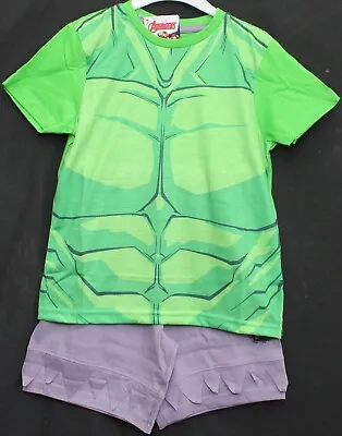 Buy THE HULK Boy's Green & Lilac Short Pyjamas/ Summer/ Shorty PJs Sizes 5-12 Years • 7.95£