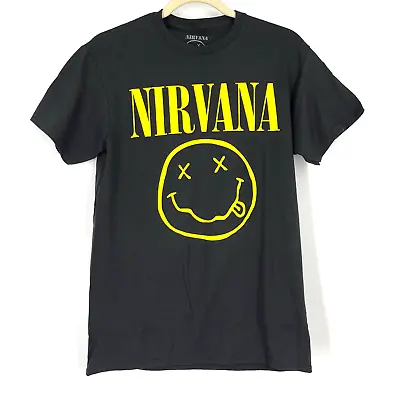 Buy Nirvana Smiley Face T-Shirt Black Size Small NWOT • 18.83£