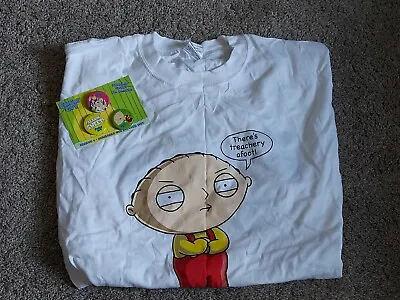 Buy Family Guy Promo T Shirt  There's Treachery Afoot  & Pin Badge Set 2007 Sz L New • 12£