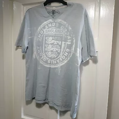 Buy Next Official England Merch 3 Lions Mens Blue Medium V Neck T Shirt Vgc • 10£