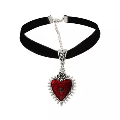 Buy Heart Rose Choker Fashion Butterfly Witch Jewelry Black Velvet Chain Necklace • 6.02£