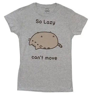 Buy Pusheen The Cat So Lazy Can't Move Cute Junior T-Shirt • 16.02£
