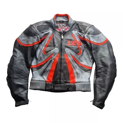 Buy IXS Leather Motorcycle Jacket Black,Red, Grey Size 52 • 49.99£
