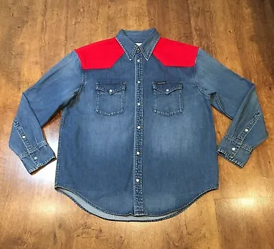 Buy CALVIN KLEIN DENIM Shirt / Jacket / Shacket Size Medium - Blue & Red Good Cond’n • 12.99£