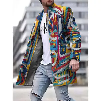 Buy Men's Outwear Plaid Jacket Men Long Sleeve Winter Warm Casual Single Breasted • 38.39£