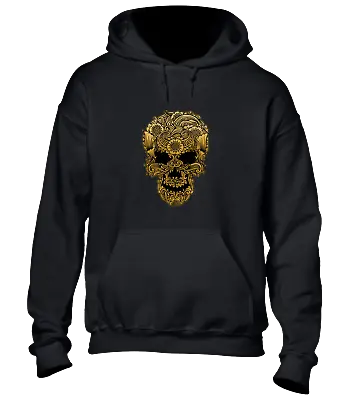 Buy Skull Ornament Flowers Hoody Hoodie Cool Nature Death Skeleton Design Top New • 16.99£