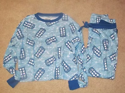 Buy Doctor Who Womans Pajamas 2 Pc Set Sz S Themal Underwera Telephone Booths Blue • 33.46£