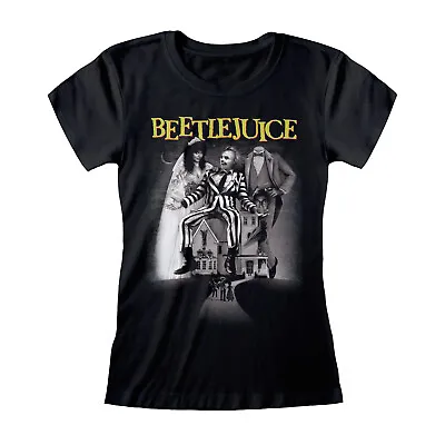 Buy Beetlejuice T Shirt OFFICIAL Movie Poster Betelgeuse Ladies Skinny Fit 366 • 13.99£