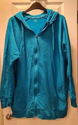 Buy M&s Good Move Zip Up Hoodie Size 20 Blue Longer Length Hardly Worn Vgc • 10£