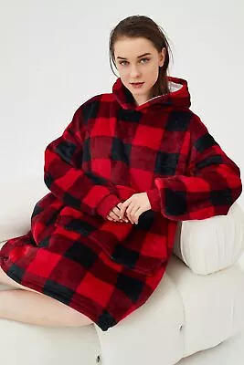 Buy Hoodie Blanket Adult Oversized Sweatshirt Sherpa Fleece Big Hooded Ultra Plush • 9.96£