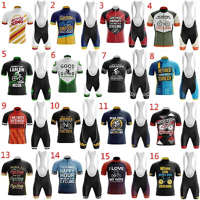 Buy Men's Funny Cycling Clothing Set Padded Cycling Bib Shorts And Jersey Suit • 34.79£