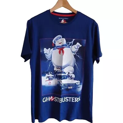 Buy GHOSTBUSTERS Stay Puft Marshmallow Man T-Shirt Blue M • 13.99£