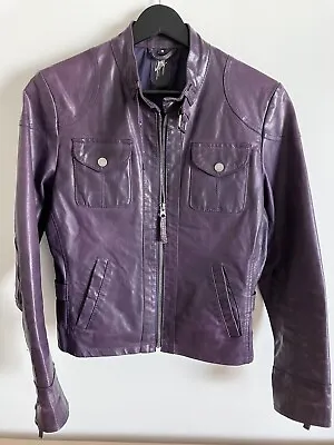 Buy Gipsy By Mauritius Leather W's Kiki Moto Jacket Royal Purple Color Size:M/EU 38 • 89.99£