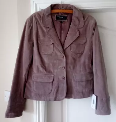 Buy BNWT Ladies Genuine Leather Fitted Jacket From WS Leather Size 14 Browny Pink • 19.99£