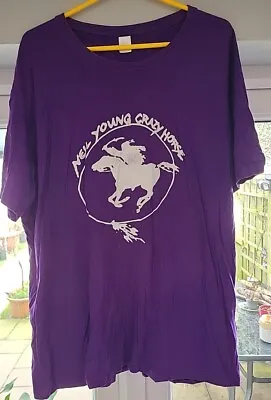 Buy NEIL YOUNG CRAZY HORSE Short Sleeve PURPLE T-shirt Men XXL • 12£