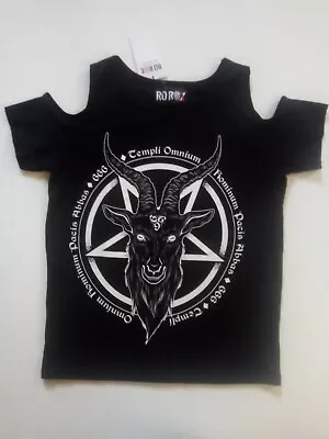 Buy Womens Baphomet T-Shirt Pentagram Satanic Gothic Occult Goats Head .Medium • 10£