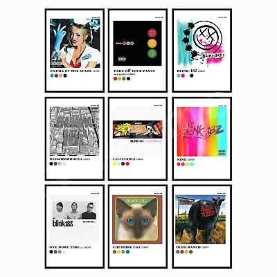 Buy BLINK 182 Discography Aesthetic Colour Pallette Album Music Poster Prints • 5£