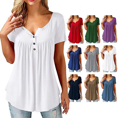 Buy Womens Ladies Plus Size T-shirt Short Sleeve Casual Summer Blouse Tunic Tops • 8.98£